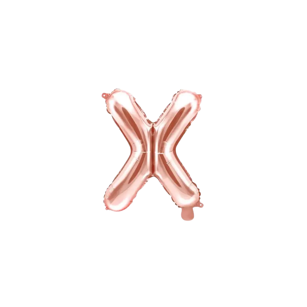 Balloon Letter X Pink Gold - 35cm