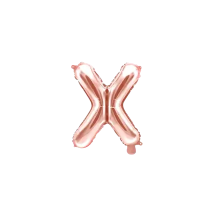 Balloon Letter X Pink Gold - 35cm