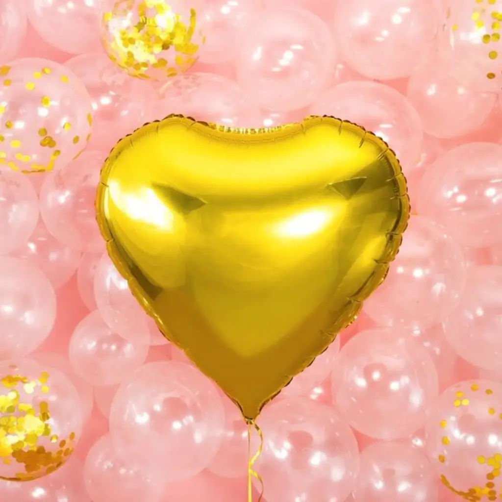 Gold metallic heart balloon 61cm