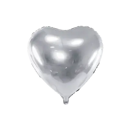 Heart Balloon Silver metallic 61cm