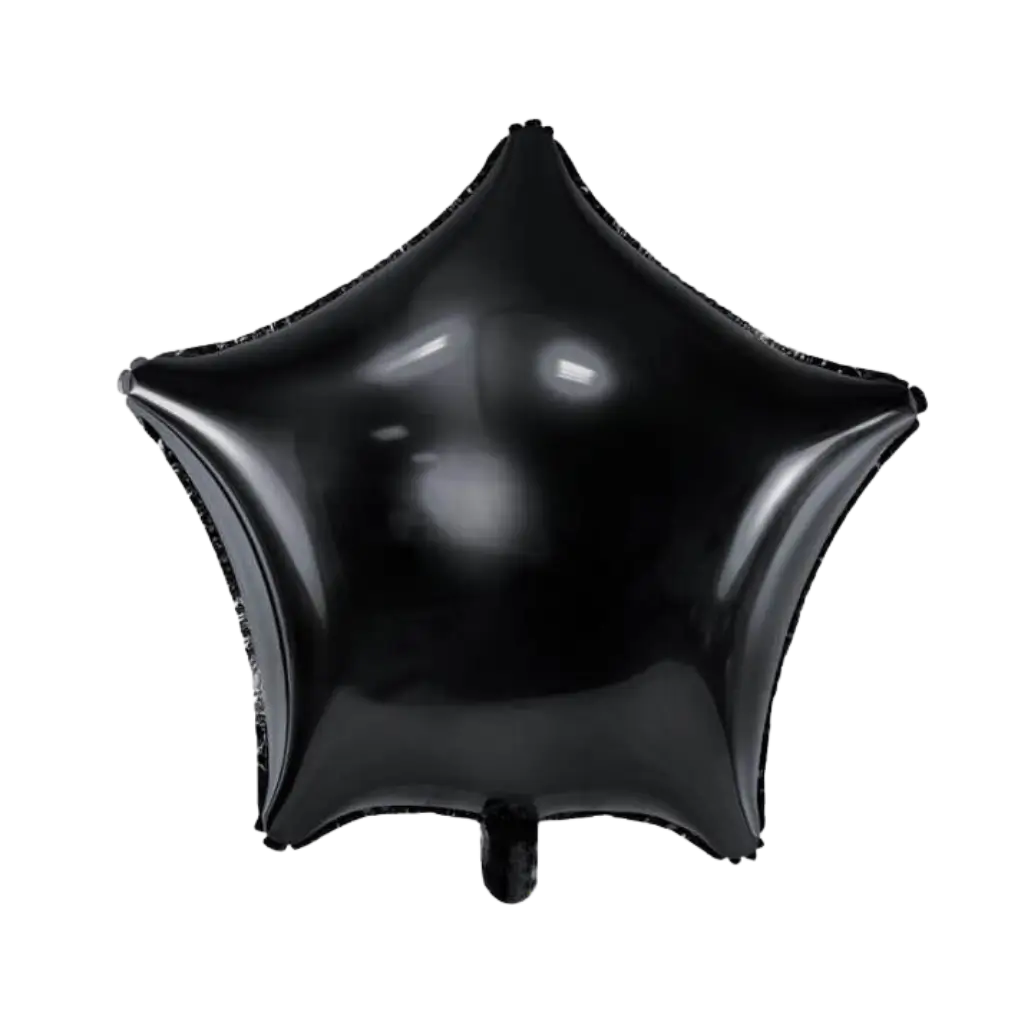 Metal Star Balloon Black 48cm