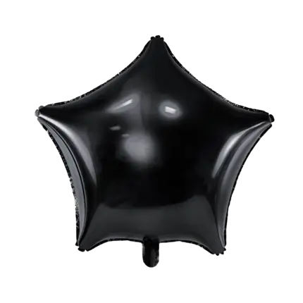 Metal Star Balloon Black 48cm