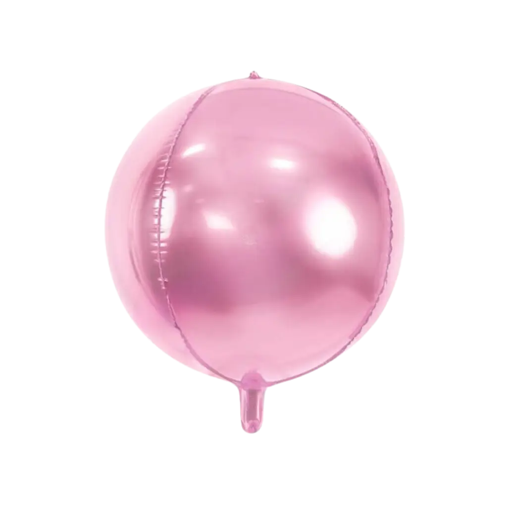 Round metallic pink balloon in Mylar 40cm
