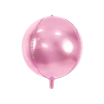 Round metallic pink balloon in Mylar 40cm
