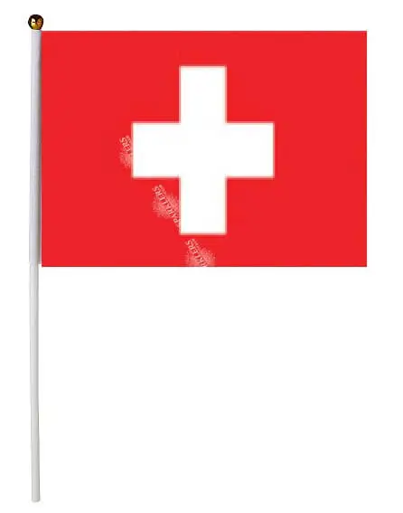 Pack of 12 Swiss Flags 14x21cm