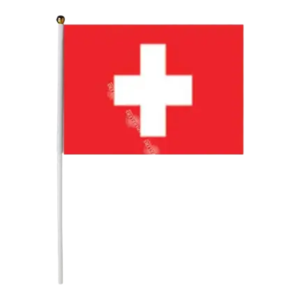 Pack of 12 Swiss Flags 14x21cm