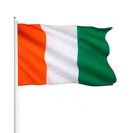 Ivory Coast Flag 30x45cm with stick