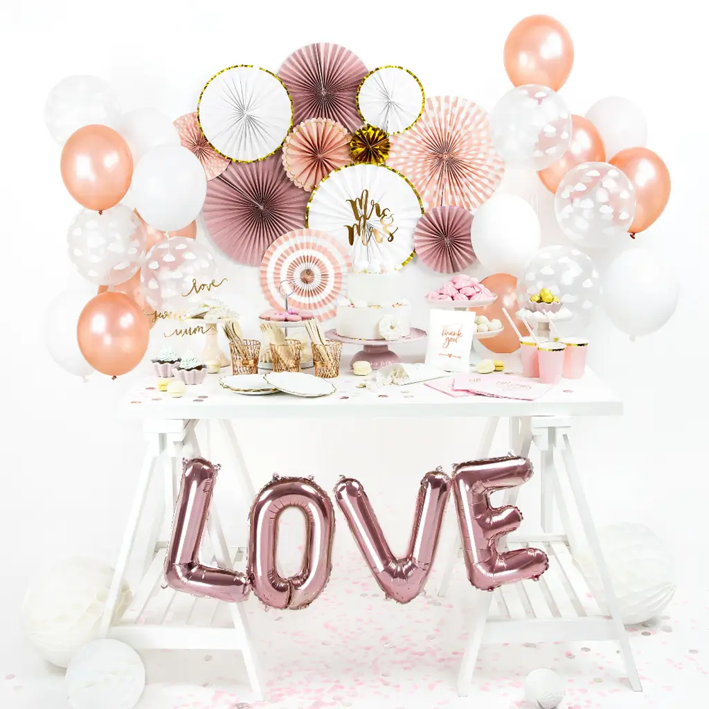 Pack of 100 metallic Rose Gold Balloons