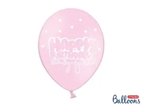 Pack of 10 HAPPY BIRTHDAY BABY GIRL Balloons Pink
