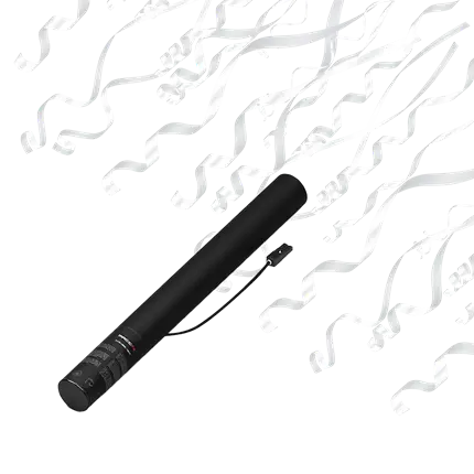 Electric confetti gun Streamer white 50 cm