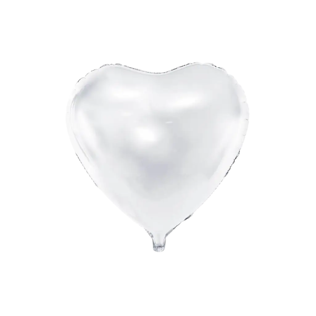 White metallic heart balloon 61cm