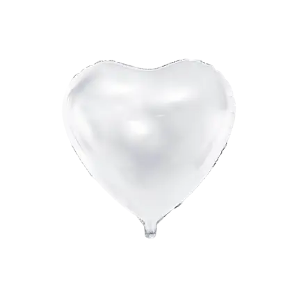 White metallic heart balloon 61cm