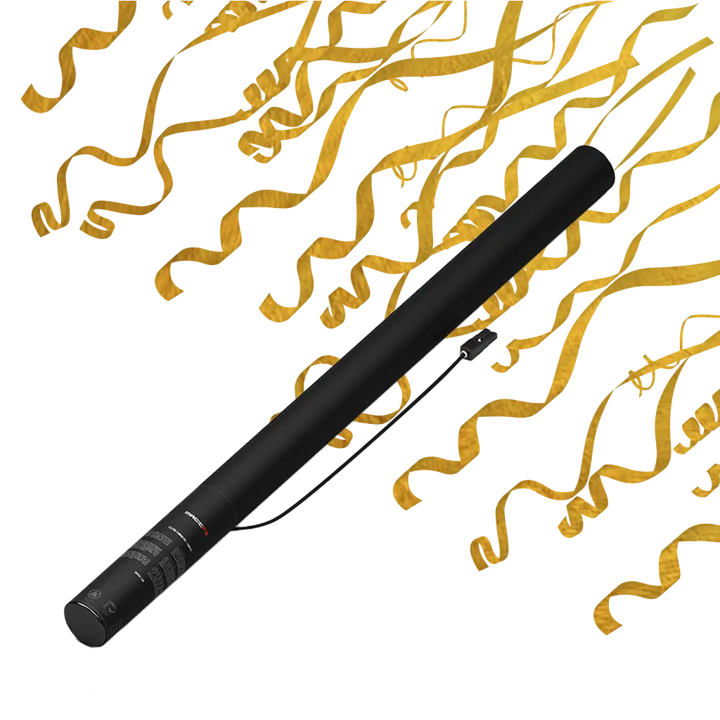 Streamer Electric Confetti Cannon Gold Metallic 80 cm