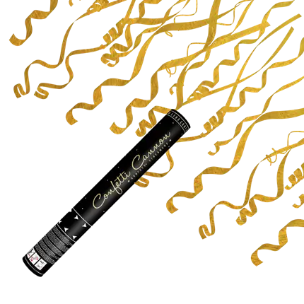 Confetti cannons 40cm Streamer Gold