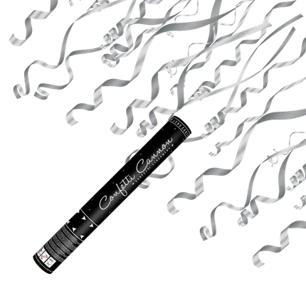40cm Streamer Confetti Canes Silver