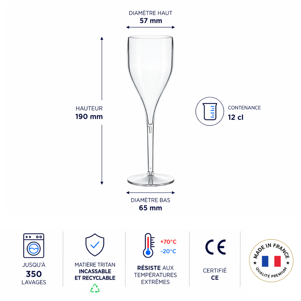 Transparent Champagne flute 12cl