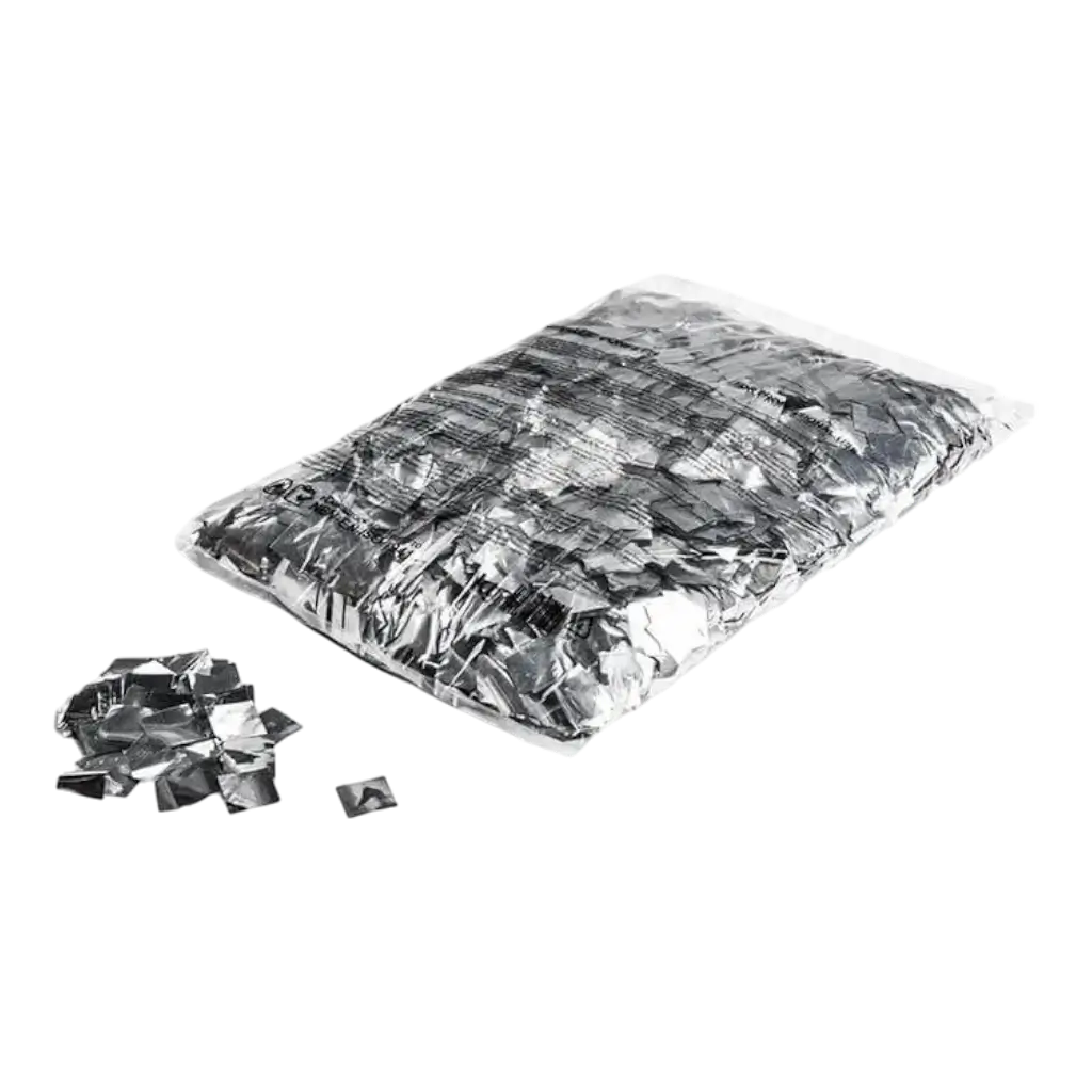 1KG Silver Metallic Confetti Bag Square 17X17mm Magic FX