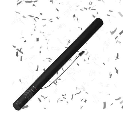 Electric confetti gun White & Silver 80 cm