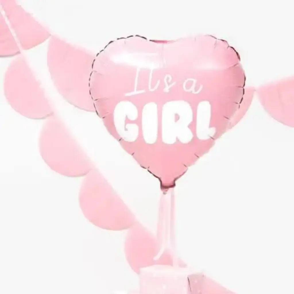 Pink Heart Balloon "It's a Girl" 45cm