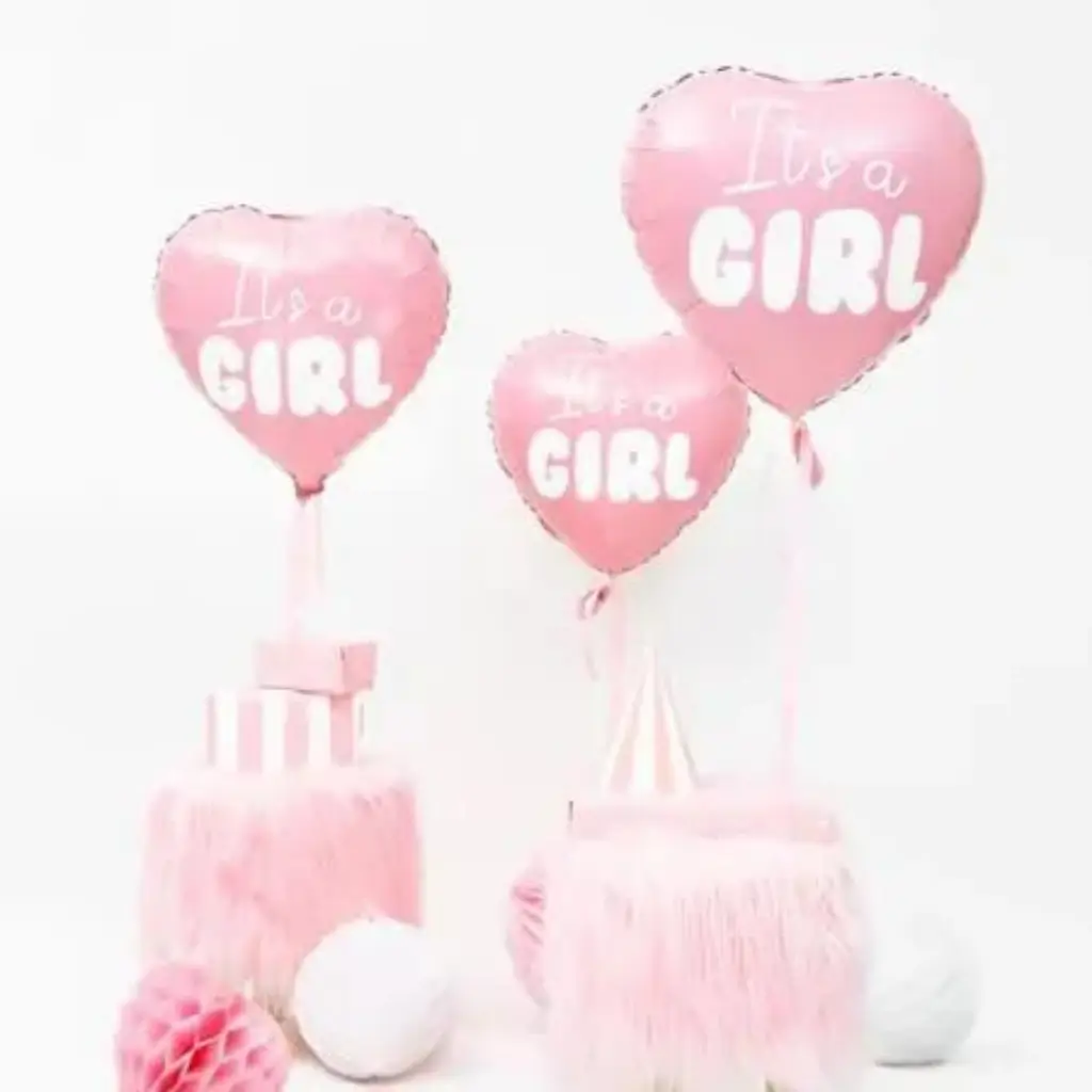 Pink Heart Balloon "It's a Girl" 45cm