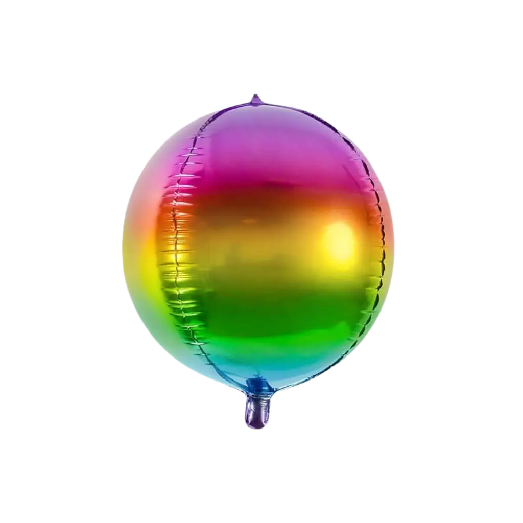 Round metallic rainbow balloon 40cm