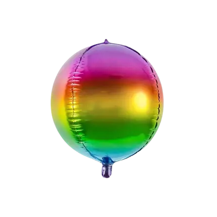 Round metallic rainbow balloon 40cm