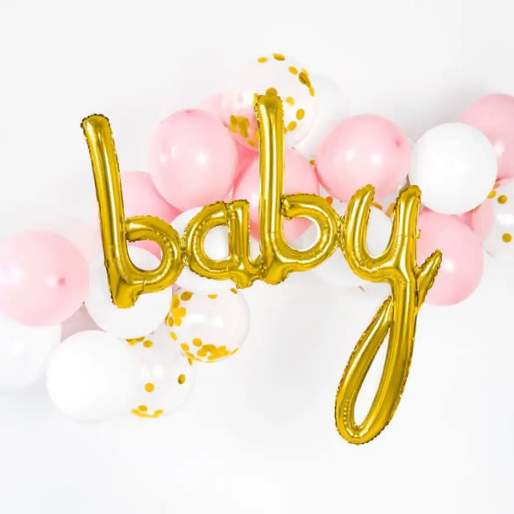Metal Balloon Baby Gold 73x75cm