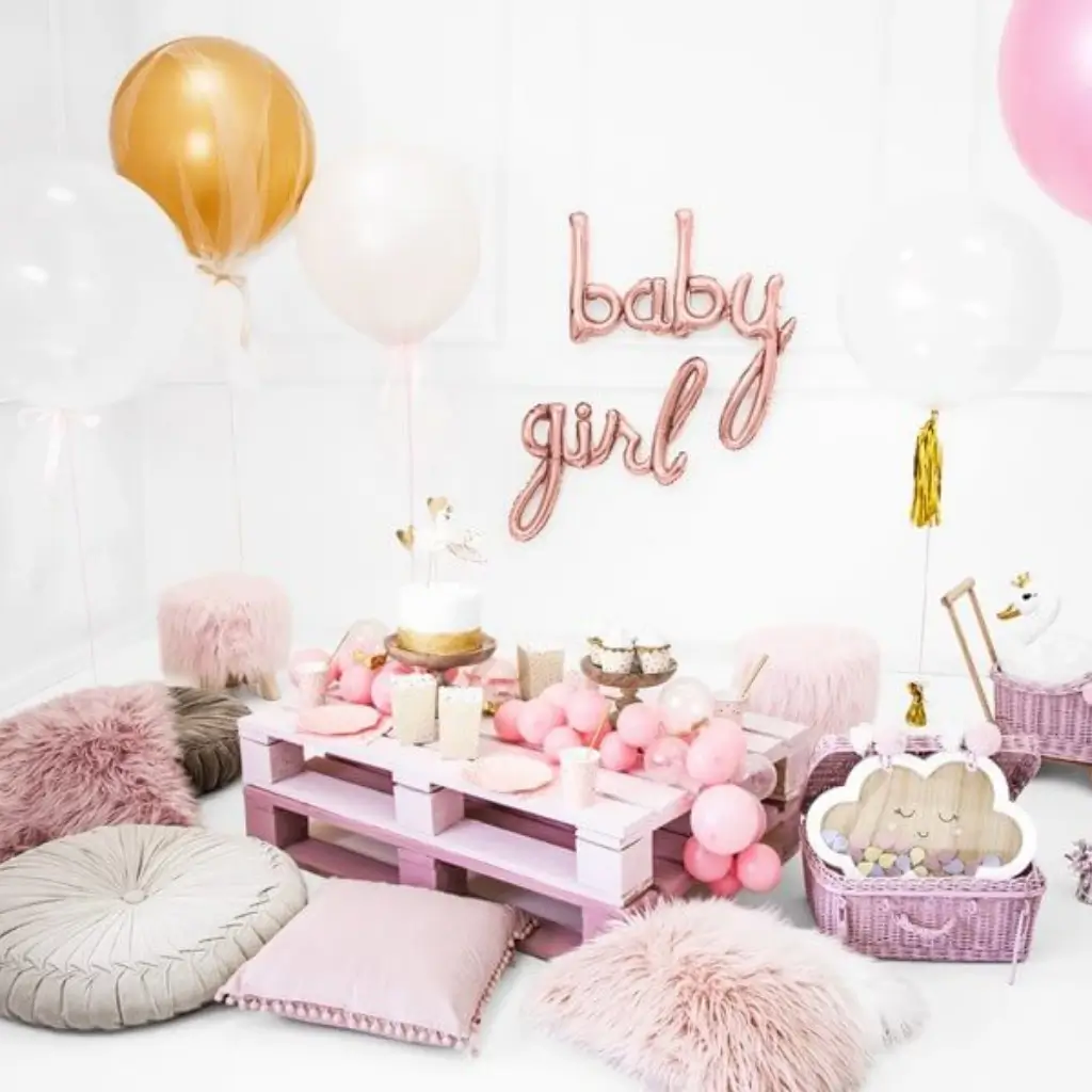 Metal Balloon Baby Pink Gold 73x75cm