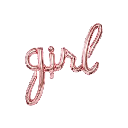 Metal Balloon Girl Pink Gold 77x70cm