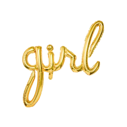 Metal Balloon Girl Gold 77x70cm