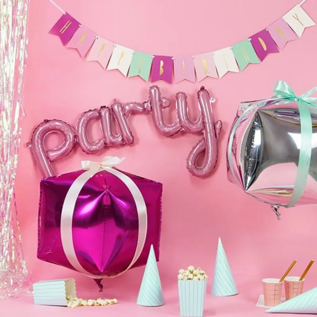 Metal Party Balloon Pink 80x40cm