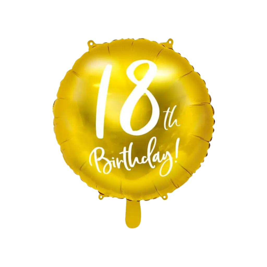18th Birthday Balloon Gold ø45cm