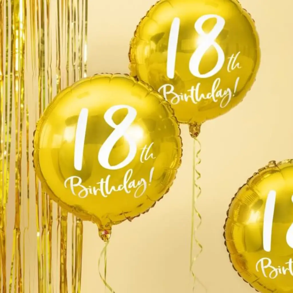 18th Birthday Balloon Gold ø45cm