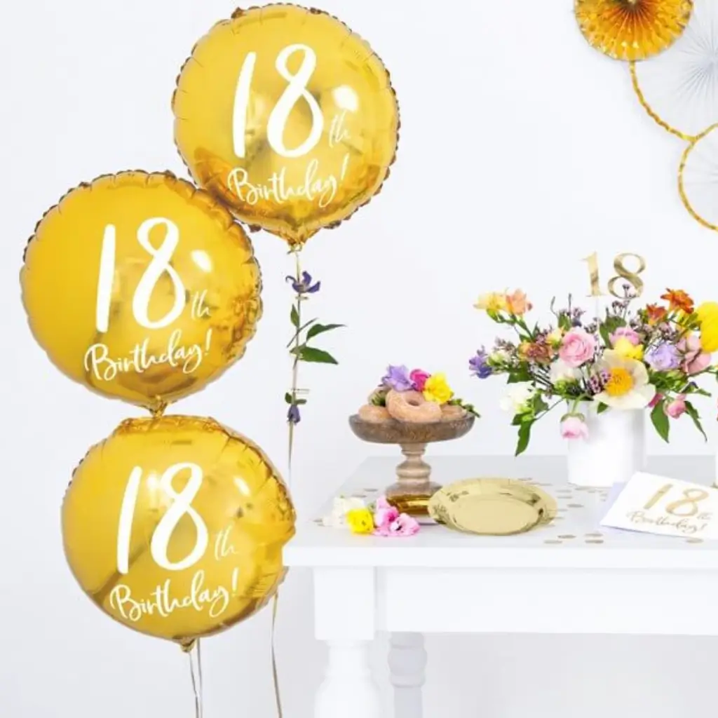 18th Birthday Balloon Gold ø45cm