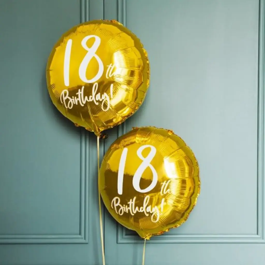 18th Birthday Balloon Gold ø45cm