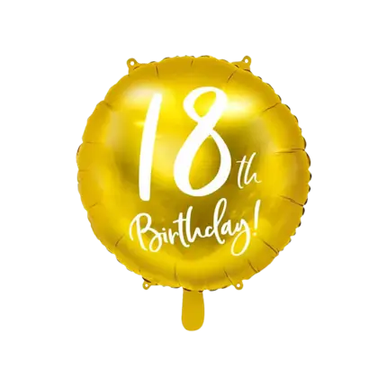 18th Birthday Balloon Gold ø45cm