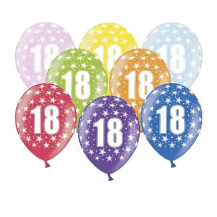 Balloons with inscription 18 (Set of 6)