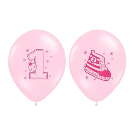 Sneaker & Number 1 Roses Balloons (Set of 6)