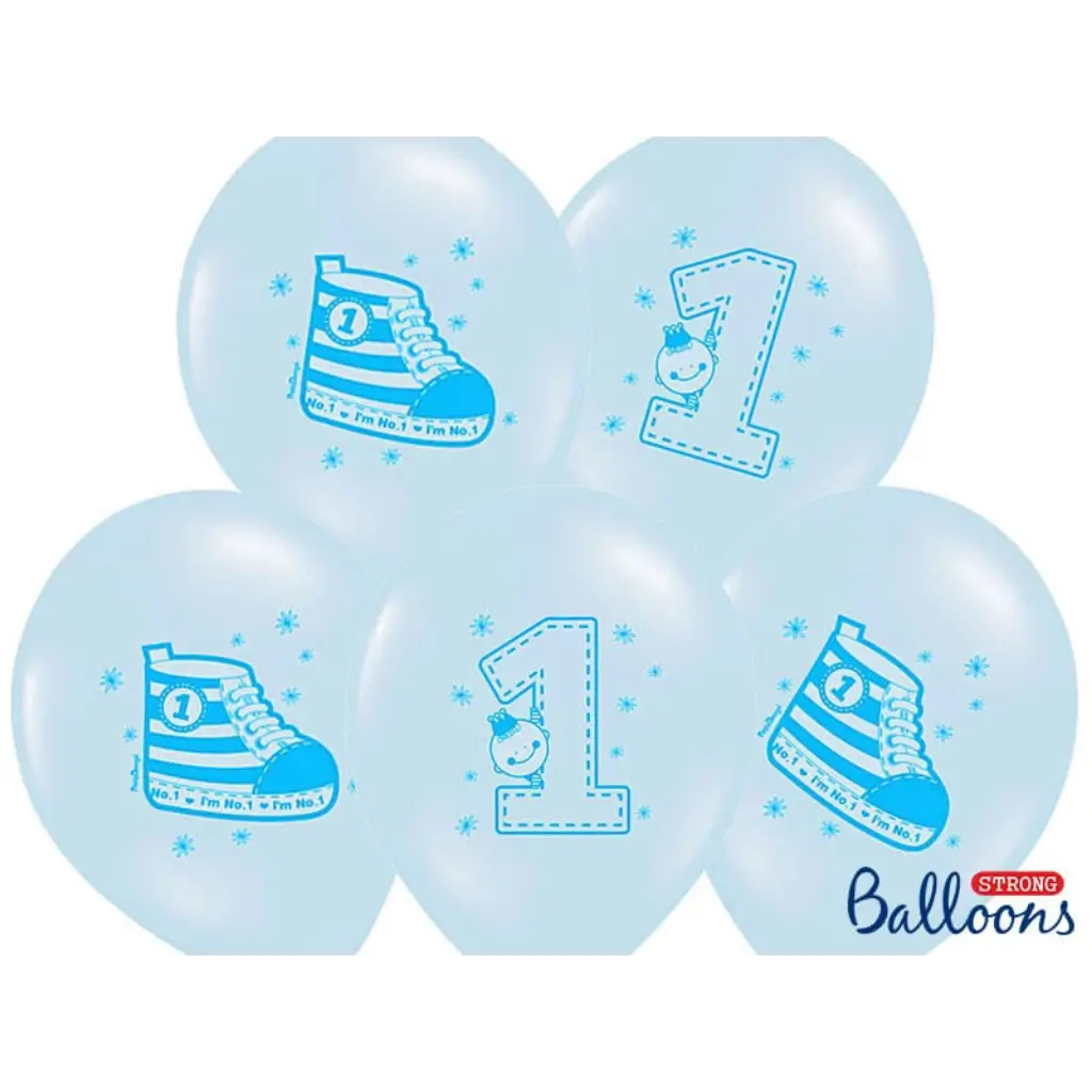  Sneaker & Number 1 Blue balloons (set of 10)