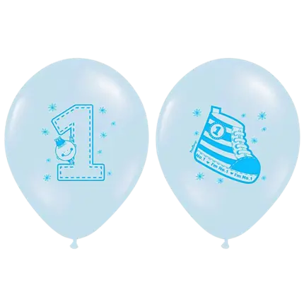  Sneaker & Number 1 Blue balloons (set of 10)