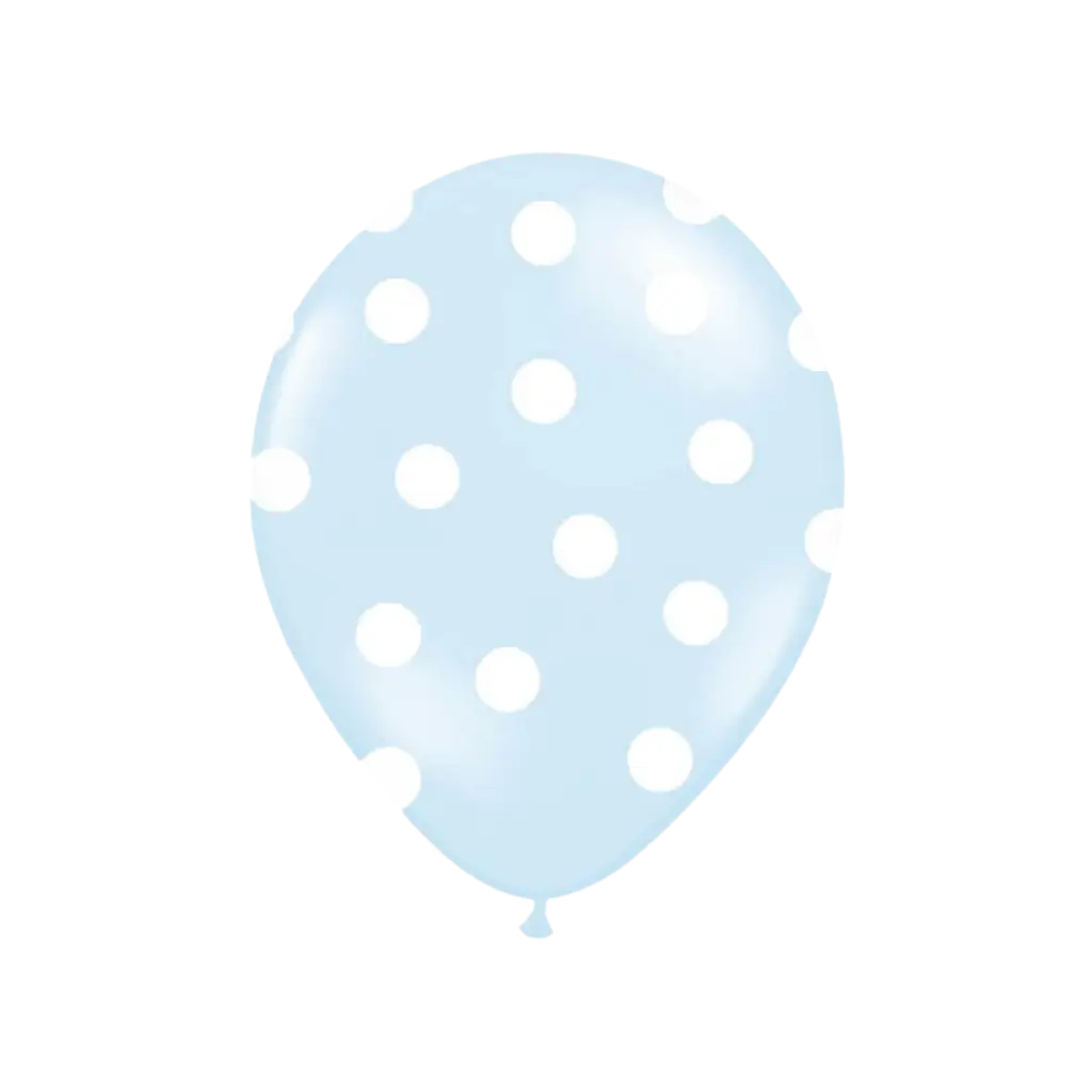 Blue balloons with white round patterns (Set of 6)
