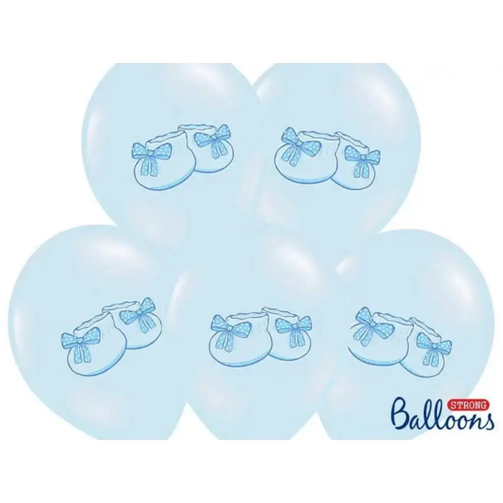 Set of 6 Blue Baby Sneaker Balloons