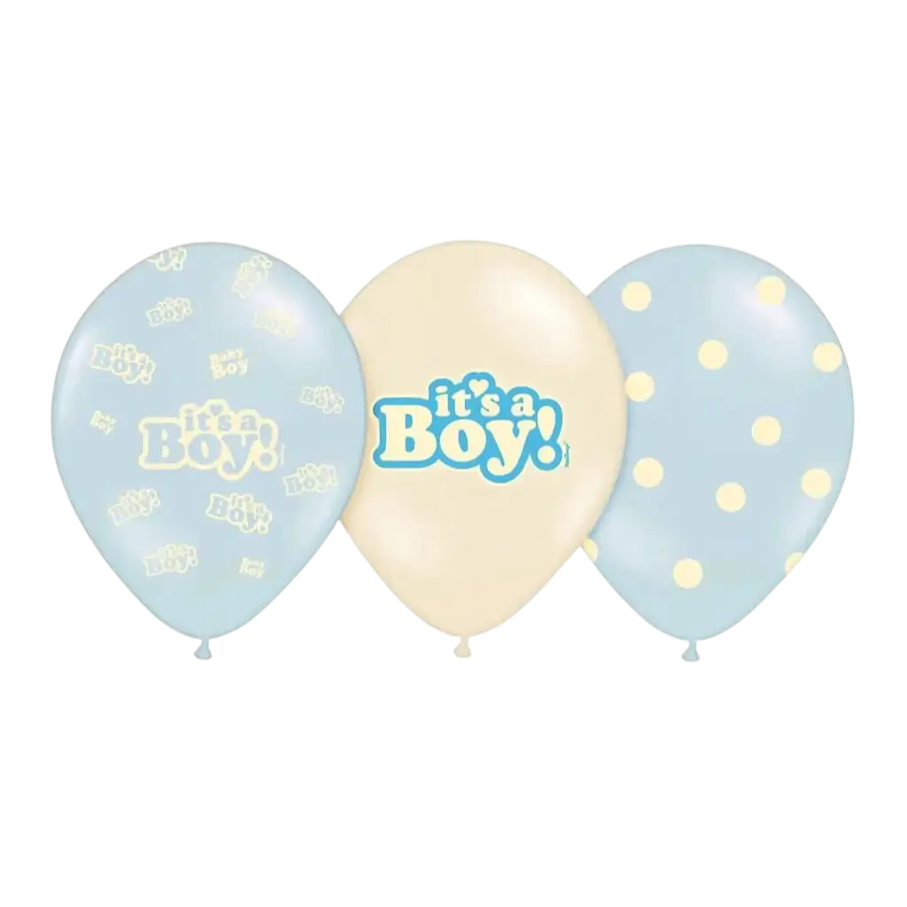Set of 6 "It's a Boy" Balloons Mix