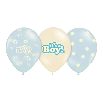 Set of 6 It's a Boy Balloons Mix