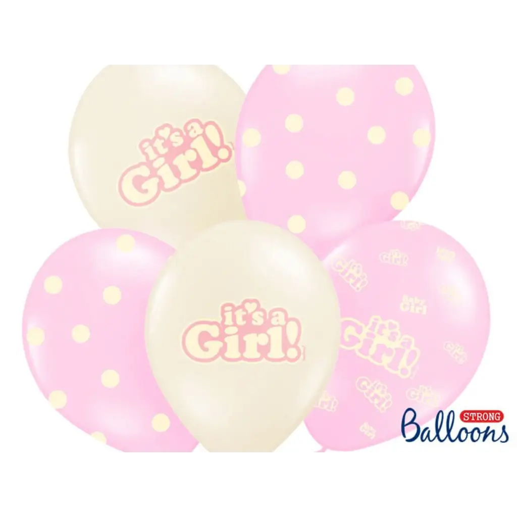 Set of 6 "It's a Girl" Balloons Mix