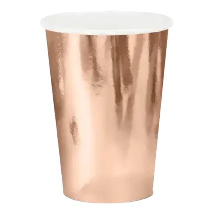Set of 6 Rose Gold Paper Glasses