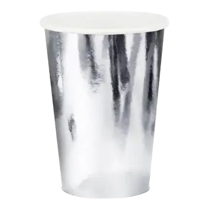 Set of 6 paper cups Silver