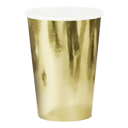 Set of 6 paper cups Gold