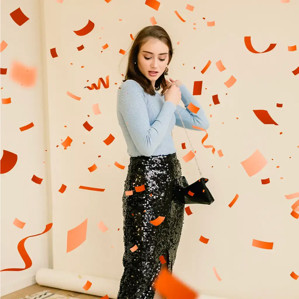 Orange electric confetti gun 80 cm