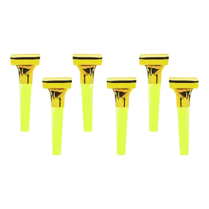 Set of 6 Gold Whistles
